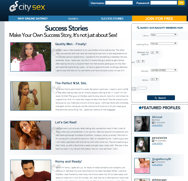 CitySex.com Fake Success Stories
