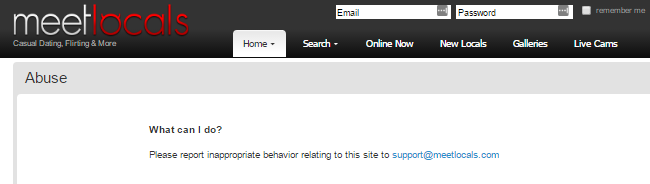 Meet Locals report abuse button