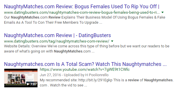 NaughtyMatches.com bad reviews