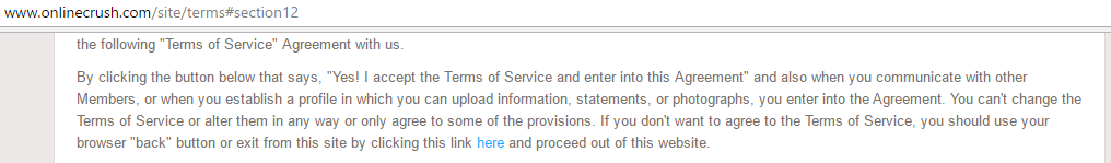 OnlineCrush.com full T&C