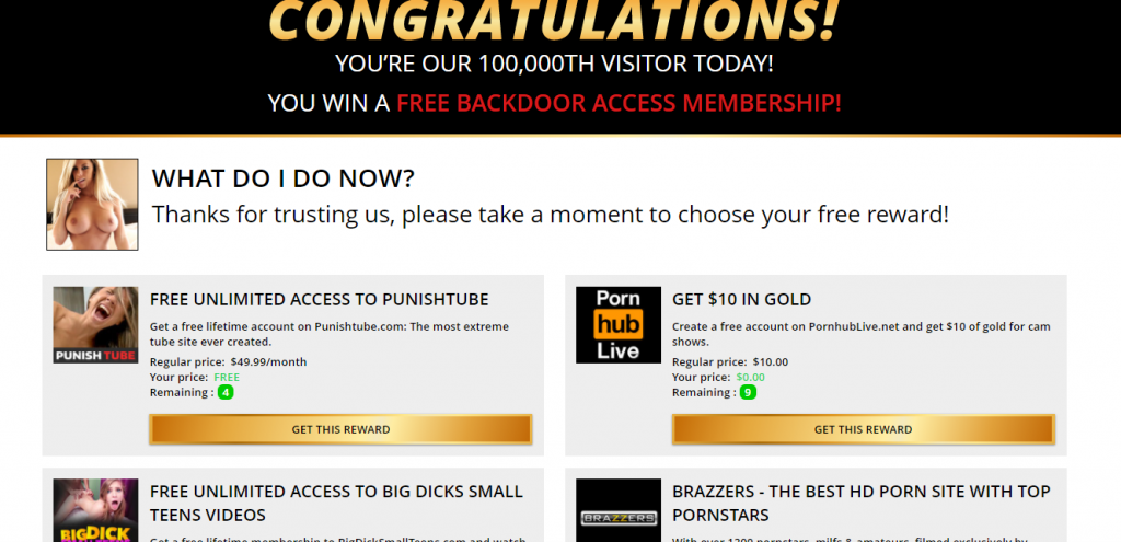 Free Hookups offers fake rewards