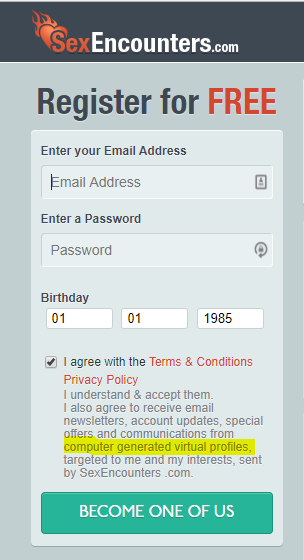 Sex Encounters virtual profiles