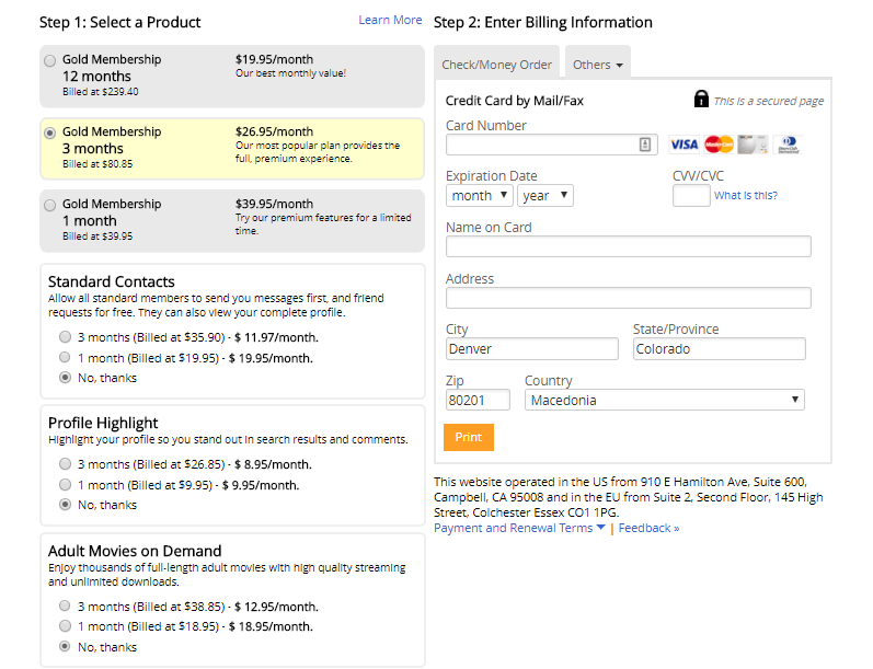 heated affairs payment screen