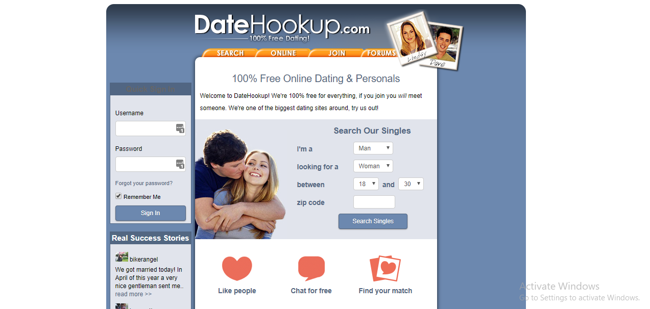 DateHookup.com screencap