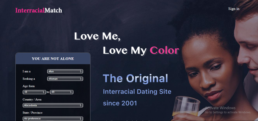 InterracialMatch.com screencap
