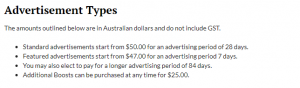 EscortsandBabes.com.au advertisment fees