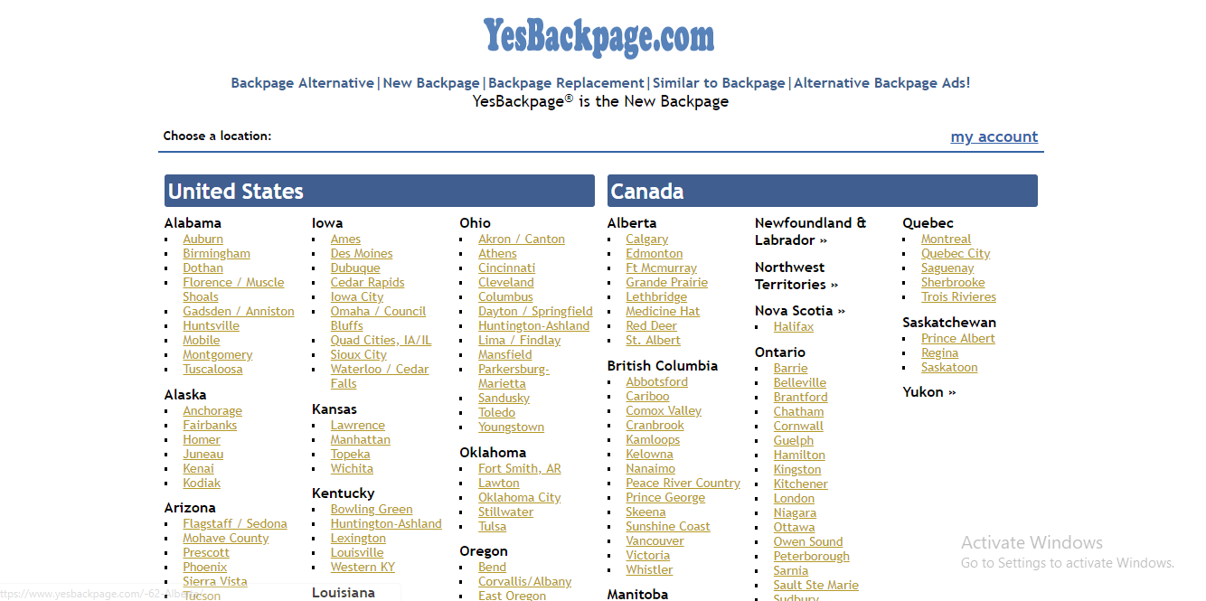 YesBackpage review screenshot
