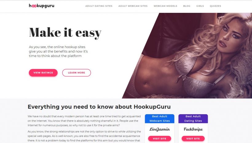 Hookup Guru review home page