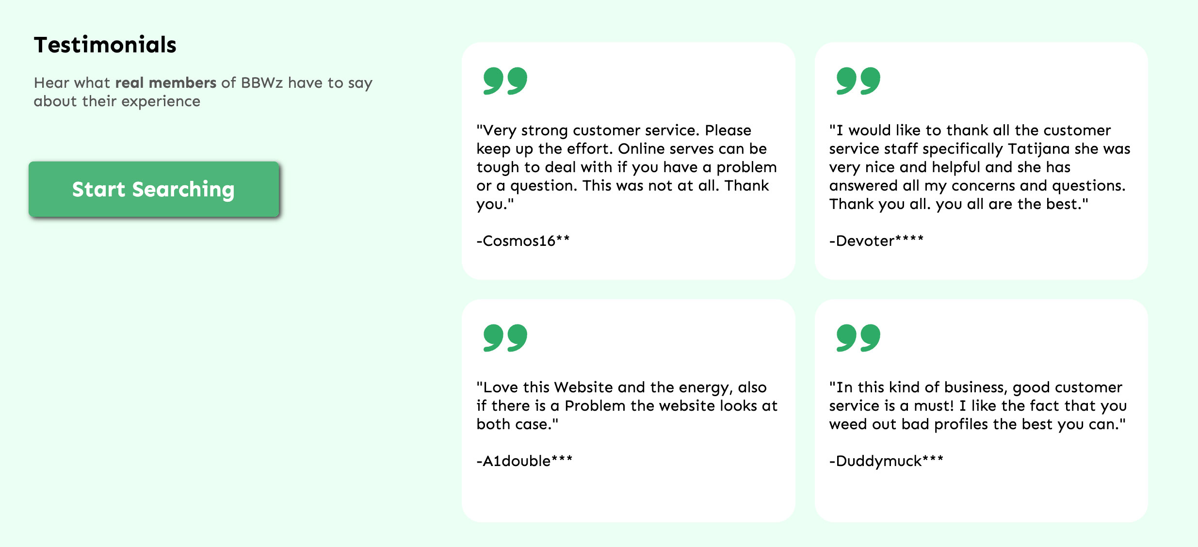 Testimonials about BBWZ.com